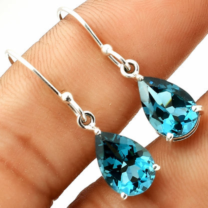 Handmade Silver Teardrop Earrings with Colorful Gemstones by Desiregem DGE1085 E-1021