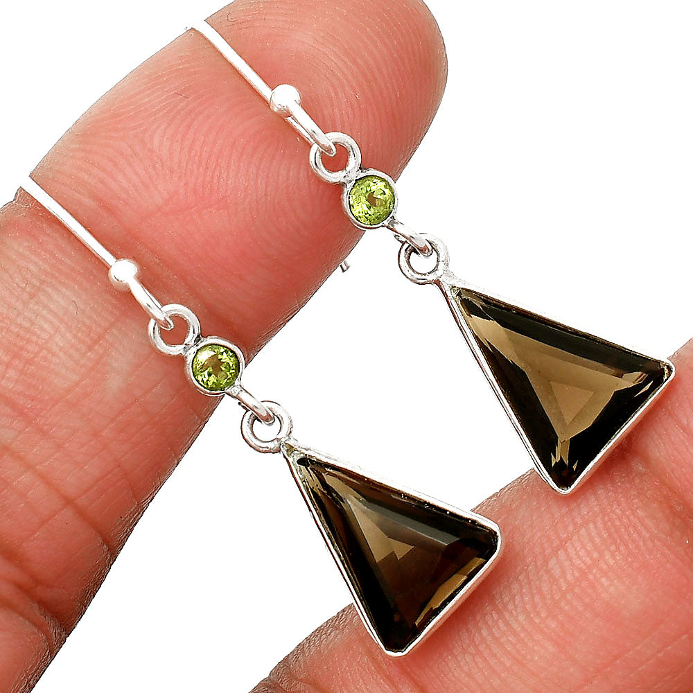 925 Silver Triangle Gemstone Dangle Earrings Handmade Jewelry for Women DGE1086 E-1006