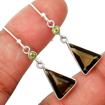 925 Silver Triangle Gemstone Dangle Earrings Handmade Jewelry for Women DGE1086 E-1006