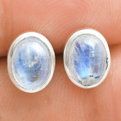 925 Sterling Silver Oval Natural Gemstone Handmade Stud Earrings Jewelry DGE1088 E-1018