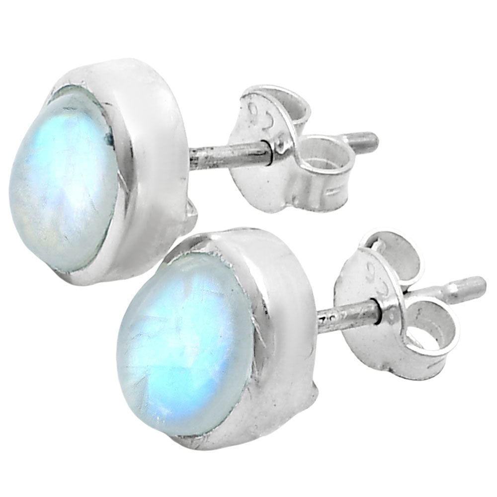 925 Sterling Silver Oval Natural Gemstone Handmade Stud Earrings Jewelry DGE1088 E-1018