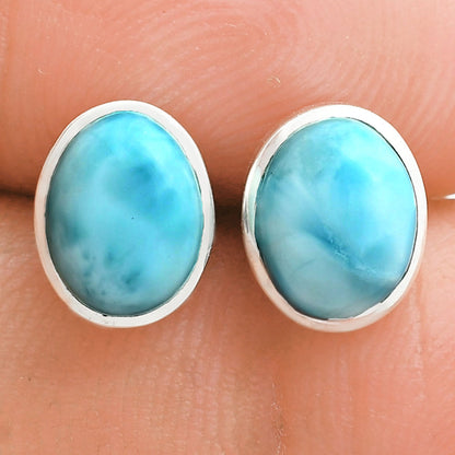 925 Sterling Silver Oval Natural Gemstone Handmade Stud Earrings Jewelry DGE1088 E-1018