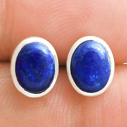 925 Sterling Silver Oval Natural Gemstone Handmade Stud Earrings Jewelry DGE1088 E-1018