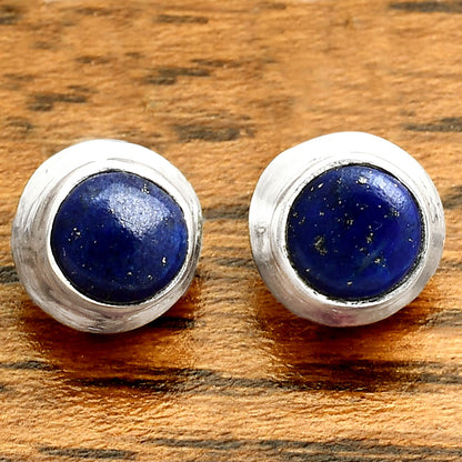 Elegant Round Natural Stone Stud Earrings 925 Sterling Silver Jewelry DGE1089 E-1020