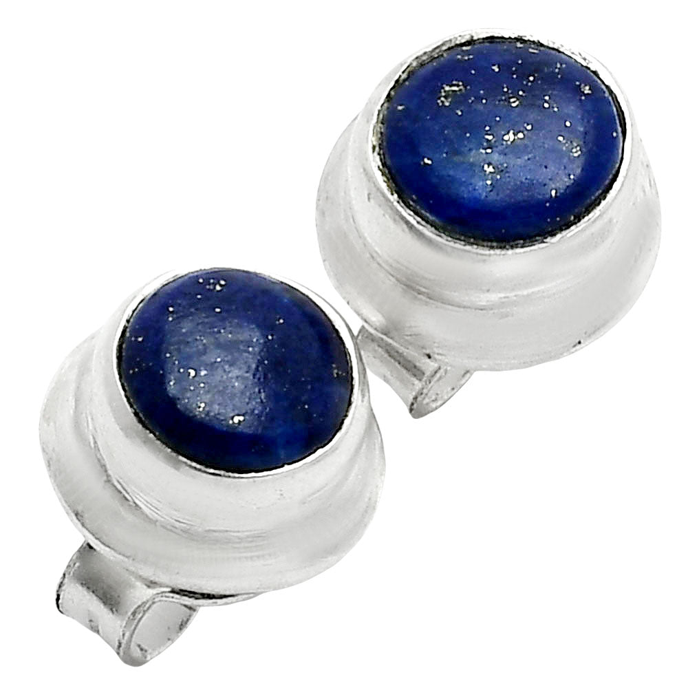 Elegant Round Natural Stone Stud Earrings 925 Sterling Silver Jewelry DGE1089 E-1020