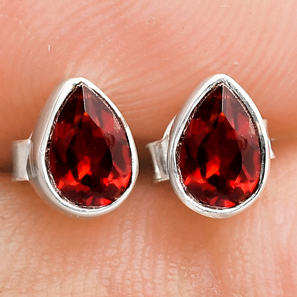 925 Sterling Silver Teardrop Natural Gemstone Stud Handmade Earrings DGE1090 E-1016