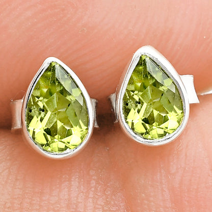 925 Sterling Silver Teardrop Natural Gemstone Stud Handmade Earrings DGE1090 E-1016