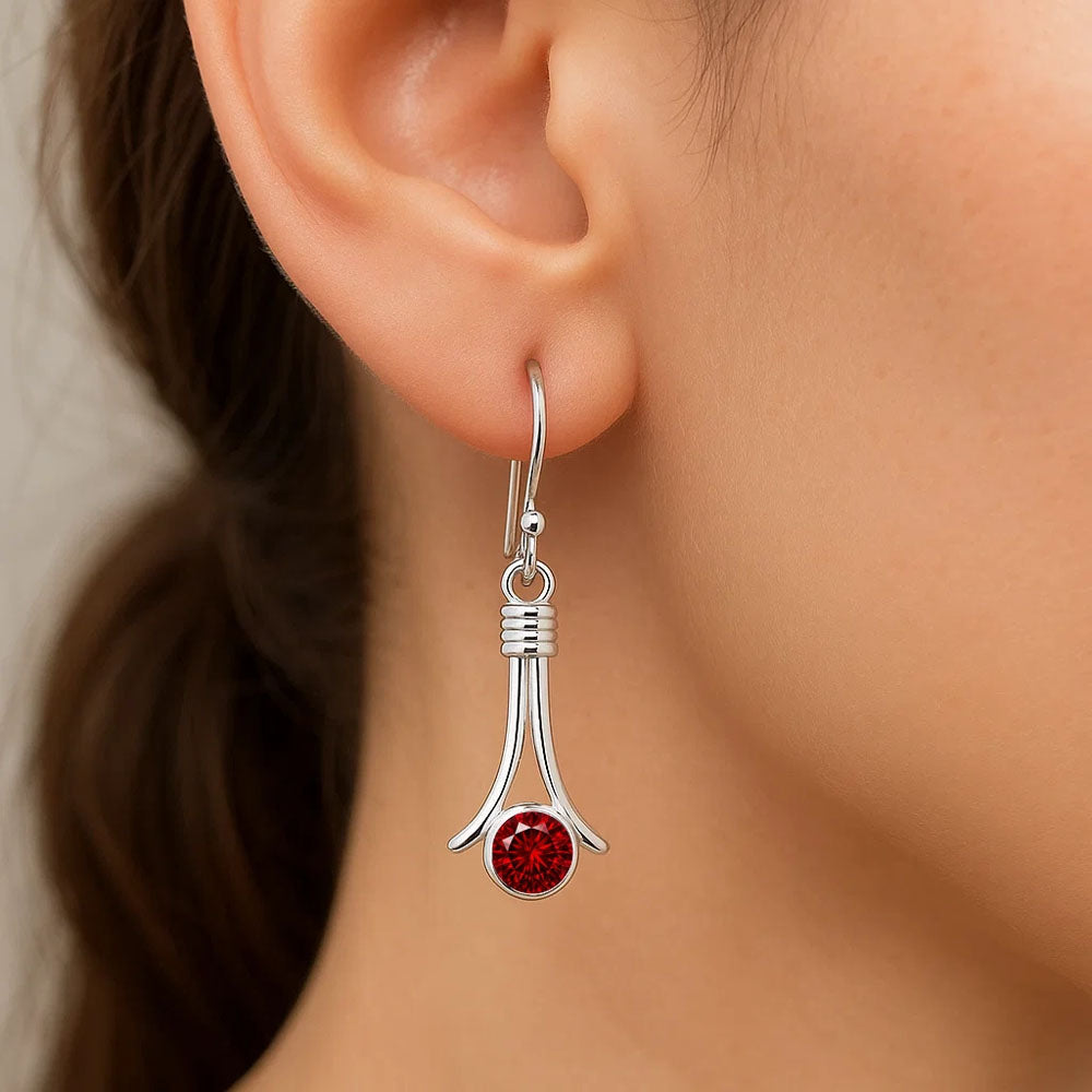 925 Sterling Silver Gemstone Dangle Earrings Handmade Modern Jewelry DGE1093 E-1046