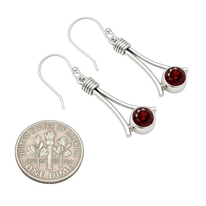 925 Sterling Silver Gemstone Dangle Earrings Handmade Modern Jewelry DGE1093 E-1046