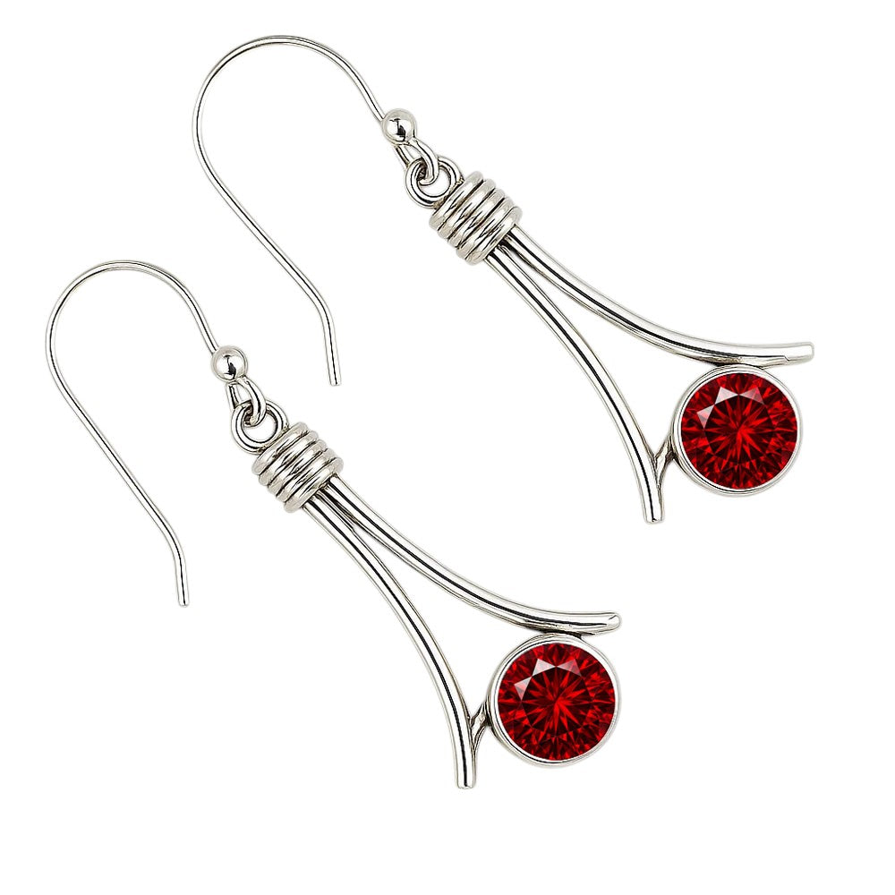 925 Sterling Silver Gemstone Dangle Earrings Handmade Modern Jewelry DGE1093 E-1046