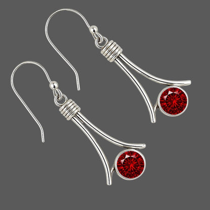 925 Sterling Silver Gemstone Dangle Earrings Handmade Modern Jewelry DGE1093 E-1046