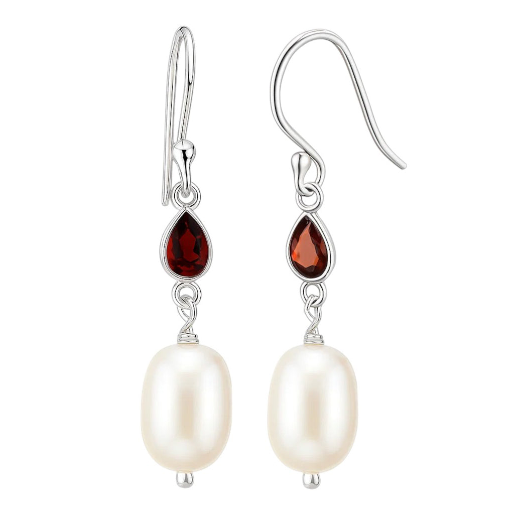925 Sterling Silver Pearl & Gemstone Dangle Earrings Handmade Jewelry DGE1094 E-1012