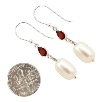 925 Sterling Silver Pearl & Gemstone Dangle Earrings Handmade Jewelry DGE1094 E-1012