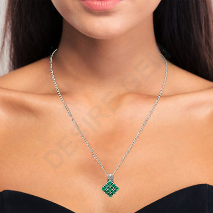 Natural Round Gemstone Cluster Pendant Jewelry 925 Sterling Silver Gift DGP1004 P-1094