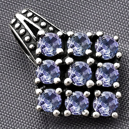 Natural Round Gemstone Cluster Pendant Jewelry 925 Sterling Silver Gift DGP1004 P-1094