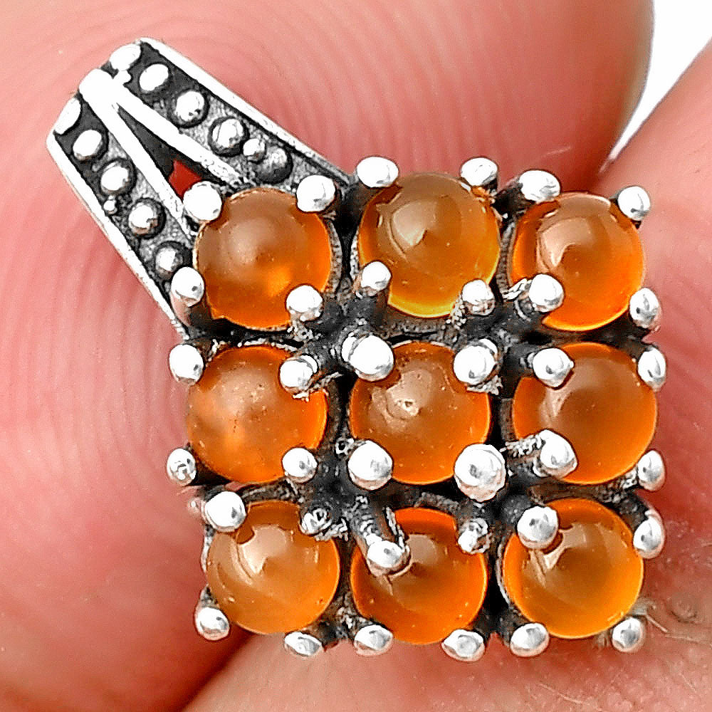 Natural Round Gemstone Cluster Pendant Jewelry 925 Sterling Silver Gift DGP1004 P-1094