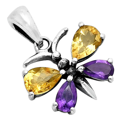 925 Sterling Silver Butterfly Gemstone Pendant Handmade Jewelry Gift DGP1008 P-1117