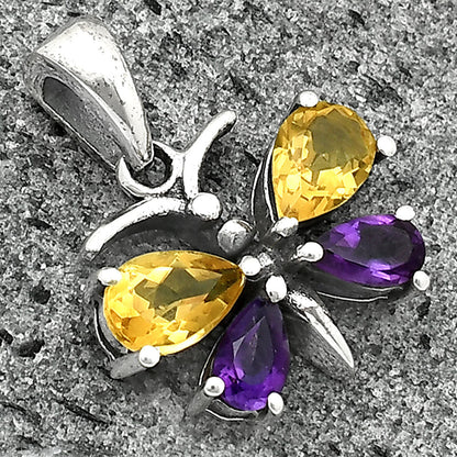 925 Sterling Silver Butterfly Gemstone Pendant Handmade Jewelry Gift DGP1008 P-1117