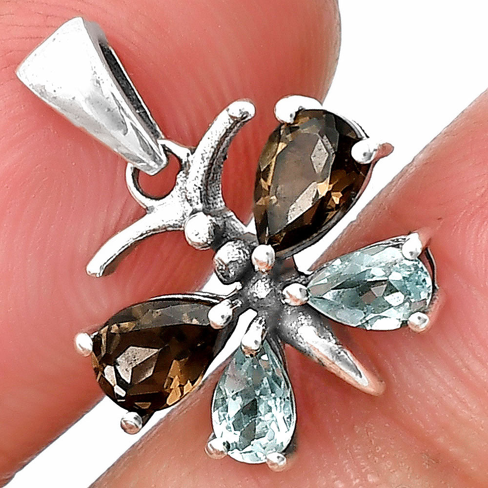 925 Sterling Silver Butterfly Gemstone Pendant Handmade Jewelry Gift DGP1008 P-1117