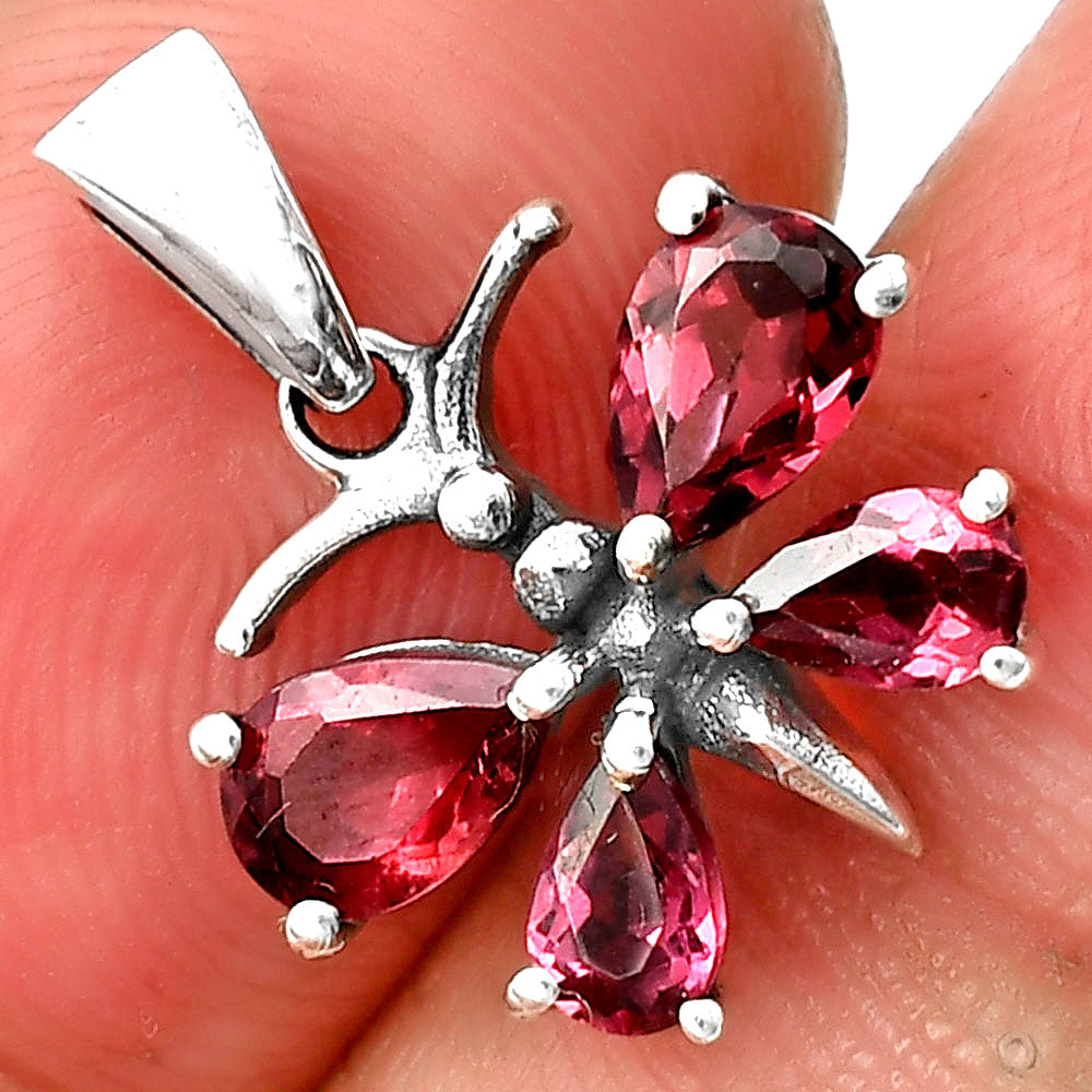 925 Sterling Silver Butterfly Gemstone Pendant Handmade Jewelry Gift DGP1008 P-1117