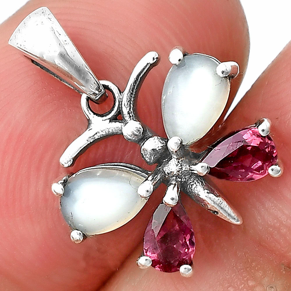925 Sterling Silver Butterfly Gemstone Pendant Handmade Jewelry Gift DGP1008 P-1117