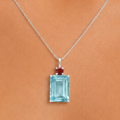 925 Sterling Silver Rectangle Gemstone Pendant Handmade Fine Jewelry DGP1010 P-1113