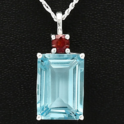 925 Sterling Silver Rectangle Gemstone Pendant Handmade Fine Jewelry DGP1010 P-1113