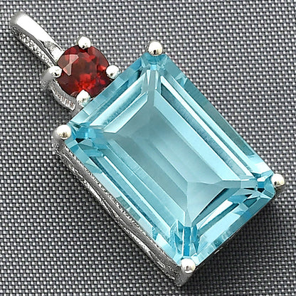 925 Sterling Silver Rectangle Gemstone Pendant Handmade Fine Jewelry DGP1010 P-1113