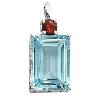 925 Sterling Silver Rectangle Gemstone Pendant Handmade Fine Jewelry DGP1010 P-1113