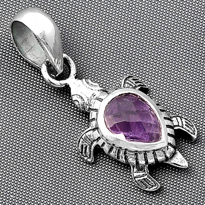 Handmade Silver Turtle Turtle Pendant Jewelry with Gemstone by Desiregem DGP1011 P-1015