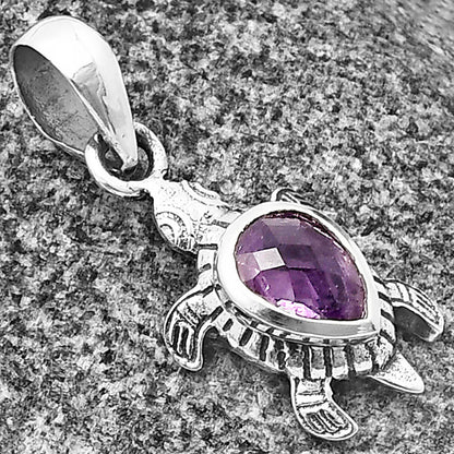 Handmade Silver Turtle Turtle Pendant Jewelry with Gemstone by Desiregem DGP1011 P-1015