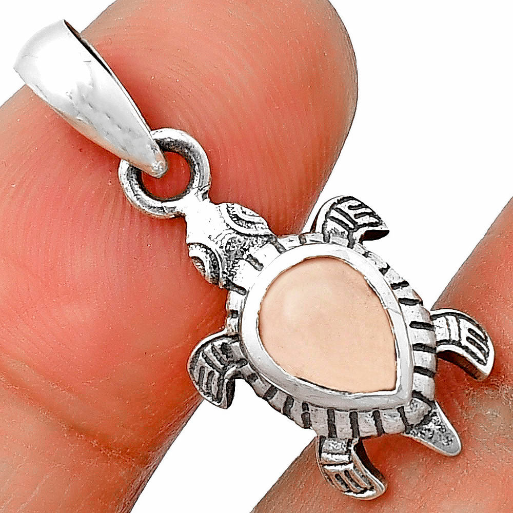 Handmade Silver Turtle Turtle Pendant Jewelry with Gemstone by Desiregem DGP1011 P-1015