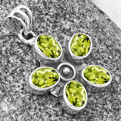 925 Sterling Silver Natural Gemstone Flower Pendant Handmade Jewelry DGP1013 P-1024