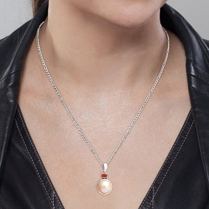 Natural Pearl Pendant with Amethyst Garnet 925 Sterling Silver Jewelry DGP1015 P-1077