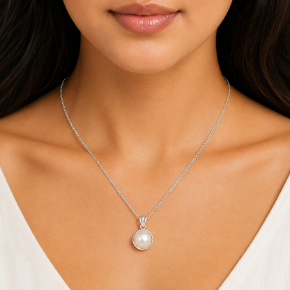 925 Sterling Silver Pearl Pendant Handmade Elegant Fine Jewelry Gift DGP1016 P-1002