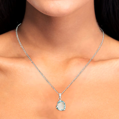 925 Sterling Silver Heart Natural Gemstone Pendant Handmade Fine Jewelry DGP1017 P-1043