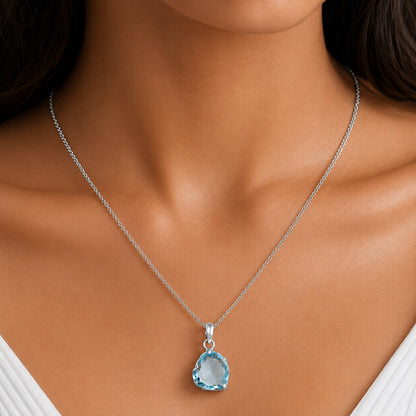 925 Sterling Silver Heart Natural Gemstone Pendant Handmade Fine Jewelry DGP1017 P-1043
