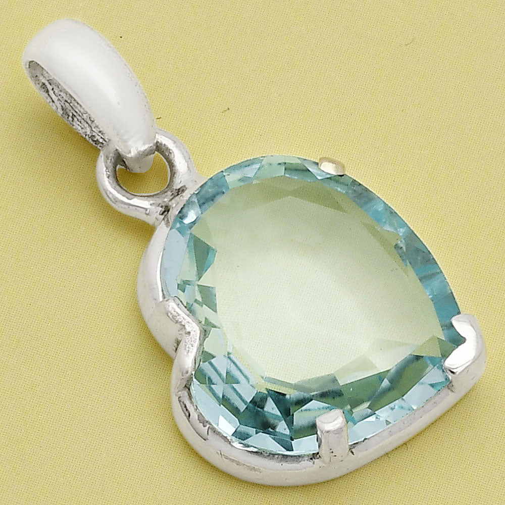 925 Sterling Silver Heart Natural Gemstone Pendant Handmade Fine Jewelry DGP1017 P-1043