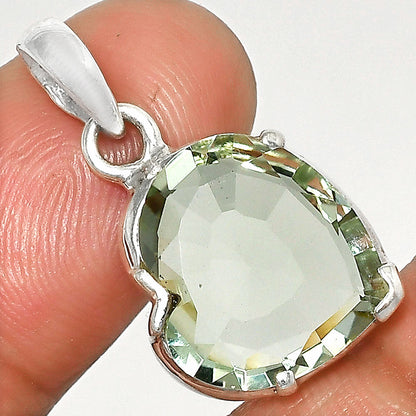 925 Sterling Silver Heart Natural Gemstone Pendant Handmade Fine Jewelry DGP1017 P-1043