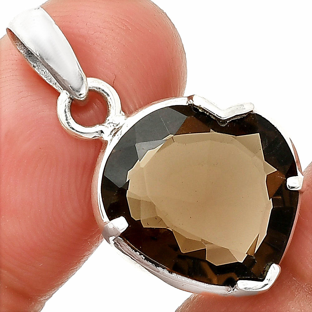 925 Sterling Silver Heart Natural Gemstone Pendant Handmade Fine Jewelry DGP1017 P-1043