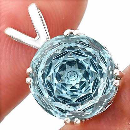 Elegant 925 Silver Round Natural Gemstone Pendant Handmade Fine Jewelry DGP1019 P-1737