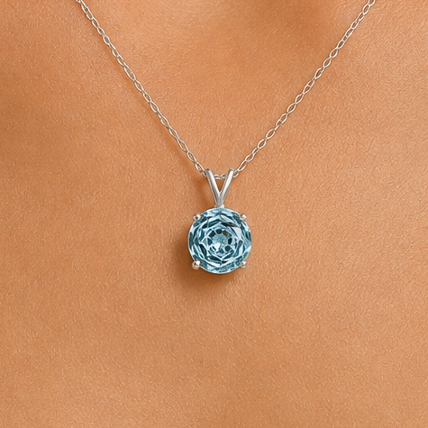 Elegant 925 Silver Round Natural Gemstone Pendant Handmade Fine Jewelry DGP1019 P-1737