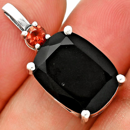 925 Silver Oval Natural Double Gemstone Pendant Handmade Fine Jewelry DGP1021 P-1113