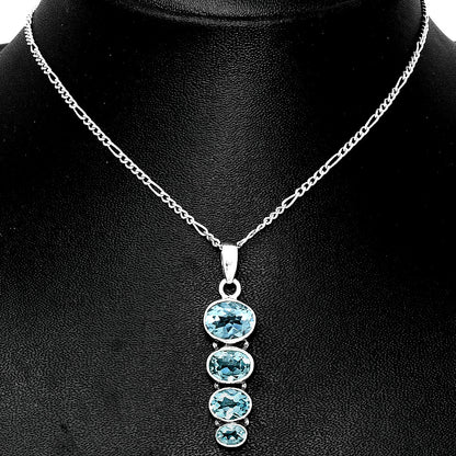 925 Silver Multi Four Stone Gemstone Oval Pendant Handmade Jewelry DGP1022 P-1119