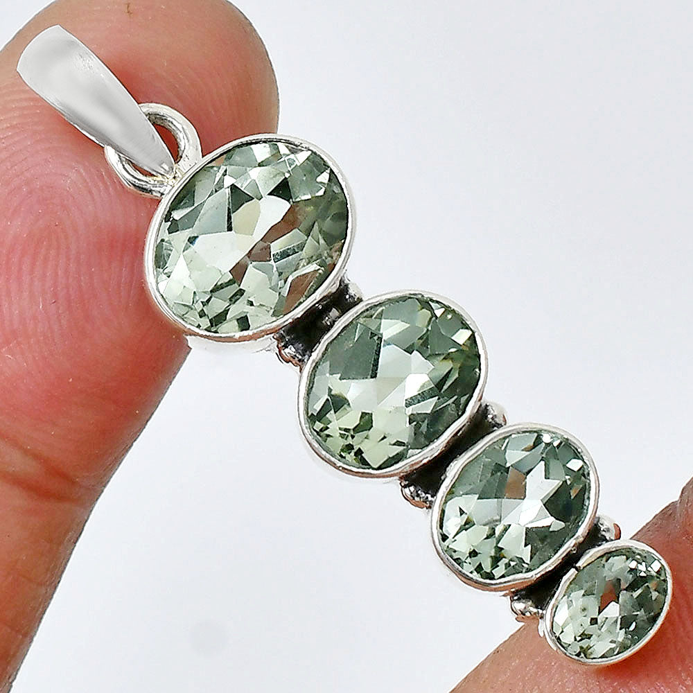 925 Silver Multi Four Stone Gemstone Oval Pendant Handmade Jewelry DGP1022 P-1119