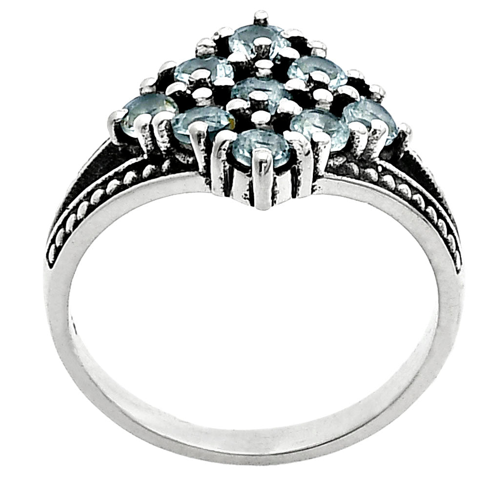 925 Silver Multi Round Gemstone Square Cluster Ring Handmade Jewelry DGR1106 R-1018