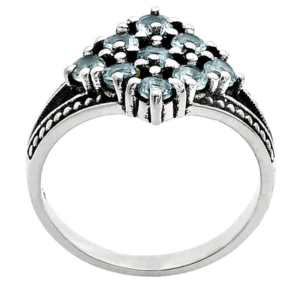 925 Silver Multi Round Gemstone Square Cluster Ring Handmade Jewelry DGR1106 R-1018