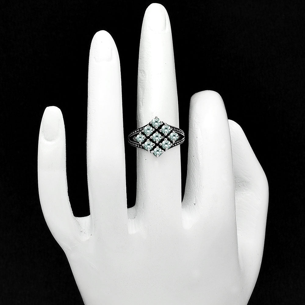 925 Silver Multi Round Gemstone Square Cluster Ring Handmade Jewelry DGR1106 R-1018