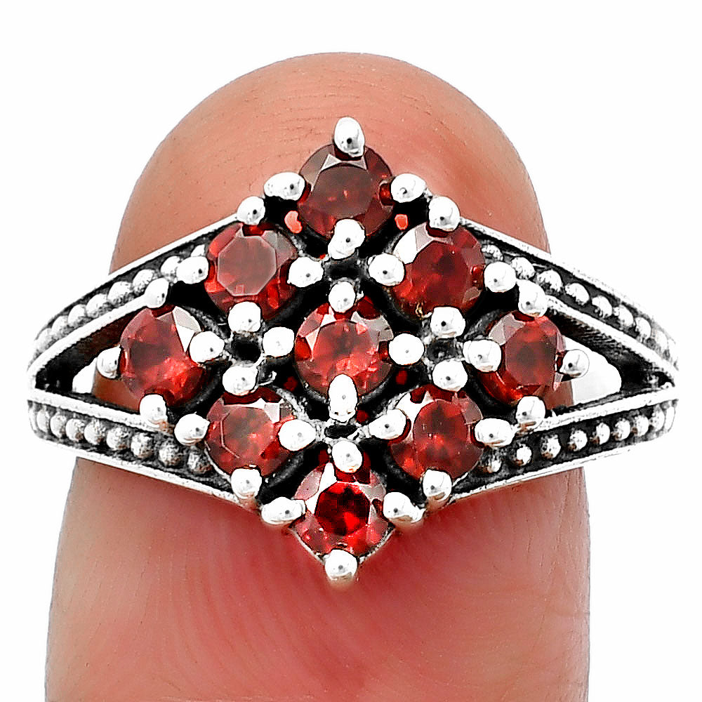 925 Silver Multi Round Gemstone Square Cluster Ring Handmade Jewelry DGR1106 R-1018