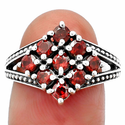 925 Silver Multi Round Gemstone Square Cluster Ring Handmade Jewelry DGR1106 R-1018